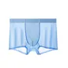 Roupa Íntima de Seda de Gelo Grau 10A Antibacteriana 120S Roupa Íntima Masculina Sem Costura Rede de Secagem Rápida Respirável Ultra Fina Boxer Jacquard
