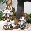 2026 Verano Nuevo Talla Grande Zapatos Casuales Cómodos con Estampado de Leopardo Moda Estilo Europeo y Americano Talla Única