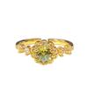 Anillo Estilo Palacio Vintage Color Zircón Verde Oliva Apertura de Tesoro Anillo Simple Lujo Ligero Diseño Nicho Anillo Apilable para Mujer