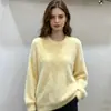 Suéter Pulôver Gola Redonda Cruzado de Veludo Imitação de Minky para Mulheres, Novo Estilo Outono e Inverno, Solto, Macio, Tricô Grosso para Roupa Externa