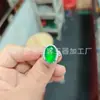 Anillo de Lujo con Incrustaciones de Calcedonia Verde Hielo Chapado en Plata al por Mayor Nuevo Estilo Chino Anillo Abierto de Ágata Verde Anillo de Jade Joyería