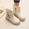 Botas Martin cálidas de estilo británico para niñas, nuevo estilo otoño/invierno 2026, botas versátiles para niñas pequeñas, elegantes botas de cuero con forro de felpa