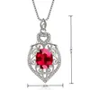 Colgante Acuario Amor Hueco Rubí Colgante Corindón Rojo Collar Colgante Patrón Diamante Completo Zircón Microincrustado