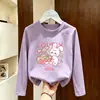 Camiseta de manga larga de algodón puro para niñas, top casual, camisa básica elegante para niños, adecuada para niños mayores, colección primavera y otoño 2026