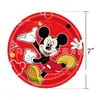 Decoración de Suministros para Fiesta de Cumpleaños Banderines Desechables Platos de Papel Vasos de Papel Banderín Caricatura Mickey Globos Set de Topper para Pastel