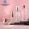En stock: Juego de botellas de vidrio transparente de 35-100 ml, tarro de crema de alta gama de 50 g, botella de vidrio para productos de cuidado de la piel, ideal para dispensar