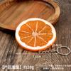 Modelo de fruta em miniatura de simulação de PVC morango laranja chaveiro pingente de bolsa brinquedo de casa de brincar de comida em miniatura