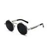 Gafas de Sol Redondas Estilo Steampunk para Hombres y Mujeres Gafas Retro Patillas de Resorte Metal
