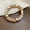 Pulsera Circular Artística Acrílica Retro Diseño de Nicho Sentido del Temperamento Pulsera Versátil Estilo Maillard Joyería de Mano Venta al por Mayor