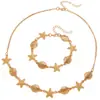 Joias Transfronteiriças Europeias e Americanas, Conjunto de Joias Sexy Personalizado com Conchas e Estrelas do Mar Tema Oceano, Acessórios Estilo Férias na Praia
