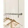 Estante de exhibición para tienda de ropa, barra colgante elevable, barra colgante de acero inoxidable, cable de exhibición plateado para ventana, estante de exhibición ajustable