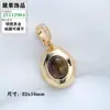 Colgante de Piedra Ojo de Tigre Medular Colgante para Collar DIY Hebilla en Vivo Colgante Individual Colgante de Moda Accesorios de Joyería Chapado en Cobre Oro de 18K