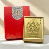 Estatueta de Buda de Ouro Puro 999 para o Ano de Nascimento, Estátua de Buda das Oito Divindades Guardiãs com Moldura de Folha de Ouro, Presente de Negócios para Idosos, Oração por Bênçãos