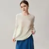 Suéter de cachemira para mujer con cuello redondo, borde de flecos, adornos de lentejuelas coloridas y mangas con borlas - un suéter de punto versátil para looks modernos