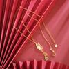 Nuevo collar vietnamita de oro arena estilo chino, esmalte, mariposa, borla, calabaza, cadena para clavícula para mujer, joyería simple de larga duración que no se desvanece