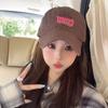 Sombrero Gorra de béisbol bordada con letras nuevas para mujer estilo coreano versátil que hace que la cara se vea pequeña gorra con visera para exteriores viajes sombrero de pareja moda