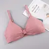 Ropa interior de tirante de hilo con cremallera en el pecho para niña estudiante, color caramelo, deportiva, sexy, sujetador, chaleco de belleza, top de tubo