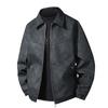 Jaqueta de Couro PU Tie-Dye Retrô Nova Primavera 2025 Masculina Workwear Funcional à Prova de Vento Jaqueta de Couro Tendência Top Masculino