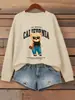 Oso de Compras Lindo Diseño de Dibujos Animados Sudadera para Mujer Casual Cuello Redondo Streetwear Ropa de Otoño Y2K Ajuste Holgado