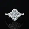 Anillo Cruzado de Plata de Ley S925 con Moissanita de Trébol de Cuatro Hojas para Mujer Clásico Versátil Lujo Accesible Europeo y Americano Anillo de Gama Alta