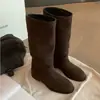 ¡En stock, se envía al instante! Zapatos Estilo Mismo de Mamá Uva, Botas de Montar de Tubo Alto Adelgazantes Versátiles con Tacón Grueso y Punta Redonda Estilo Coreano, Botas de Moda para Mujer