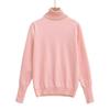 Tops Tricotados de Gola Alta Multicoloridos Slim Outono Atacado Suéteres Femininos Azul Claro Cor Café