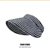 Sombrero de Sol Rayado Vacío Mismo Estilo de Jiang Shuying para Mujer Verano Estilo Coreano Elegante Plegable Portátil Ala Ancha Sombrero de Sol para Exteriores