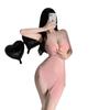 Lencería sexy transparente sexy ligueros camisón ultrafino negro delgado puro que no se quita pijama pasión pecho pequeño uniforme