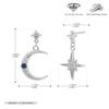 Brincos de prata esterlina s925 de alta qualidade, novos brincos de estrela e lua, temperamento, joias de orelha de alta qualidade e populares para combinar