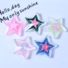 Serie de brillo estrella estrella de cinco puntas diy funda de crema para teléfono marco de fotos caja para audífonos accesorios resina accesorios de joyería