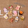 Estilo coreano bonito broche acrílico dos desenhos animados urso pino da menina pequena joia emblema saco pingente atacado patch