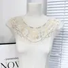 Em Estoque Renda Bordada com Pérolas e Malha Aplique de Renda 3D Acessórios DIY Roupas Acessórios para Vestido de Casamento Gola Falsa