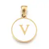Collar con colgante de acero de titanio DIY de 26 letras inglesas de venta caliente, cadena redonda para clavícula para mujer, accesorios de joyería de acero inoxidable al por mayor