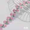Opciones Multicolores Disponibles, Encaje Bordado de Poliéster Rosa, Pequeñas Flores Delicadas, Código de Barras Hidrosoluble Accesorio para el Cabello Hanfu
