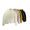26 Otoño Invierno Nuevo Estilo Coreano 90 Pluma de Pato Blanca Cremallera Doble Capucha con Costillas Ligera Chaqueta Abrigo de Plumas H091819