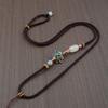 Colgante de jade hetian con nudo auspicioso tejido a mano, cuerda de atar, colgante de jade con cristal, nuevo cordón de seguridad, colgante de jade, collar de cuerda