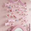 Cortina de porta de desenho animado, divisória de coração feminina fofa, decoração de sala de estar, cortina pendurada para quarto, estilo sem furos