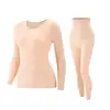 Nuevo Set Térmico Sin Costuras de Manga Larga para Mujer Otoño e Invierno, Ropa Interior Auto-Calentable Moldeadora Adelgazante para Dar Forma al Cuerpo, Tops y Pantalones Térmicos