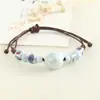 Estilo Chinês Novo Estilo Chinês Jingdezhen Pulseira de Cerâmica Trançada Literário Retrô Pulseira de Contas Ajustável Pulseira de Nicho