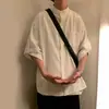 Camisa Negra Pura Estilo Chino Nuevo Guofeng para Hombre Cuello Retro de Gama Alta Diseño Camisa de Manga Corta Chaqueta Verano