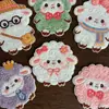 Parche Bordado de Oveja Linda de Dibujos Animados Insignia de Bordado por Computadora de Animales Accesorios para Ropa Parche Insignia Autoadhesivo