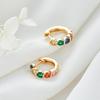 Arete Pequeño Zircón Oro 14K Aretes Sencillos Aretes Pequeños Libres para Dormir Hebilla de Oreja Accesorios Hebilla de Oreja Aretes de Zircón