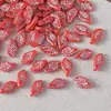 Cuentas Sueltas de Vidrio Transparente de Color Hoja Dorada Retro Hilo de Cuentas Adornos de Pasador de Pelo con Borla Estilo Antiguo para Manualidades DIY