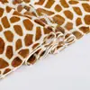 Fornecimento spot de fábrica veludo dourado estampado girafa estampa em bloco pelúcia cortada veludo denso