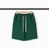 Calça Bermuda Esportiva Casual Solta de Cinco Pontos Tecido Terry Grosso Pesado Calça de Moletom Cor Sólida Shorts para Casal Homens Mulheres Verão