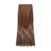 Moda Transfronteriza Europea y Americana Ropa de Mujer Otoño 2025 Nuevo Estilo Europeo y Americano Moda Simple Sexy Encaje Patchwork Falda