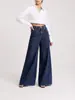 Jeans Europeu e Americano Plus Size Feminino 2026, Tendência Streetwear 6X Grande Solto Wide Leg Calças Vintage