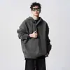 Suéter de Punto con Capucha de Color Sólido Tallas Grandes para Hombre Otoño Estilo Americano Cleanfit Suéter de Lana con Capucha Ambiente de Alta Gama Streetwear Suéter Genial
