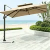 Columna Personalizada de Aleación de Aluminio con Base Giratoria de Mármol de 360 Grados Luz Solar para Sombrilla de Patio Exterior