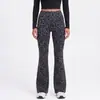 Pantalones de Yoga Acampanados con Estampado de Leopardo para Mujer, Línea de Cadera en Forma de M, Cintura Alta, Elevación de Glúteos, Alta Elasticidad, Ajustados, Deportivos, Fitness, Pantalones Largos